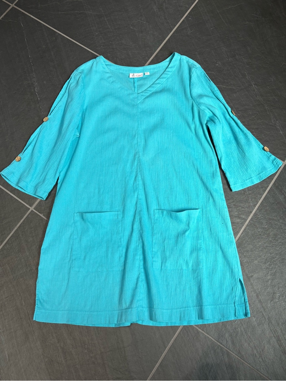 Turquoise Dress XL d&co. Arm Slits Gorpcore